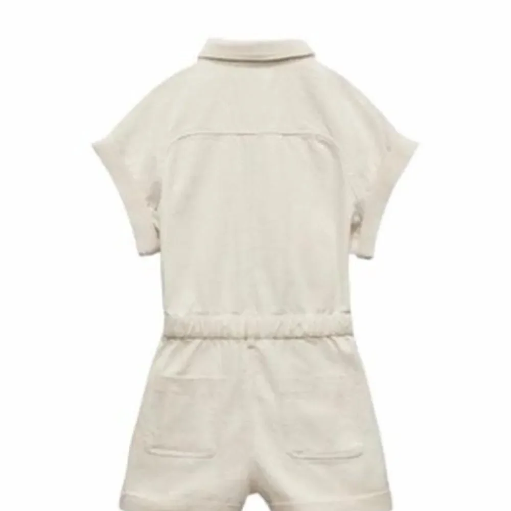 Zara cream linen playsuit romper